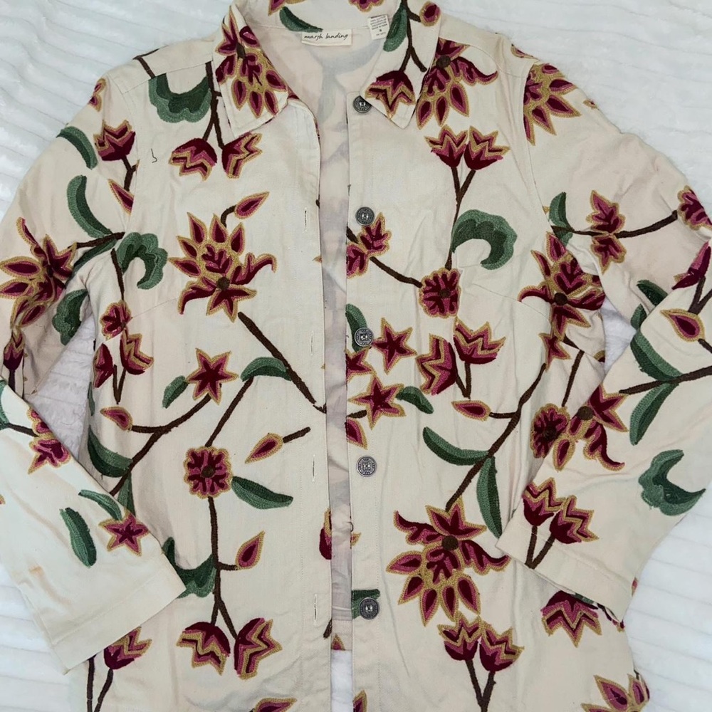 Marsh Landing Vintage Embroidered Floral Jacket